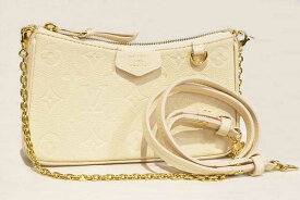 ルイヴィトン　アンプラント イージー ポーチ　M81066　クレーム　（クリームホワイト）　モノグラムアンプラントレザー　G金具　ゴールド金具　アクセサリーポーチ　LOUIS VUITTON　本物　未使用　展示品　保管品　2WAYショルダーポーチ　参考価格271,700円