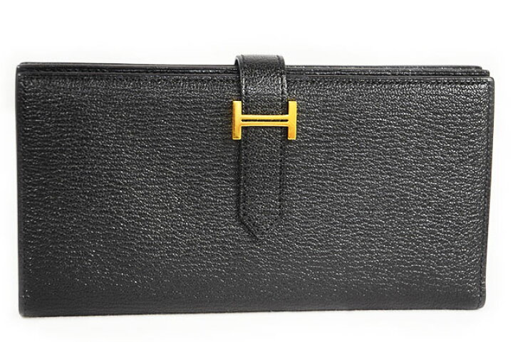 楽天市場】エルメス HERMES 長財布 ベアンスフレ 黒 ブラック G金具 