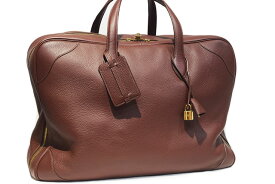 エルメス　HERMES　ヴィクトリア50　ブラウン　茶系　トリヨンクレマンス　G金具　ゴールド金具　□C刻印　1999年製造　ボストンバッグ　旅行カバン　トラベルバッグ　本物　新品同様　50cm　Victoria50