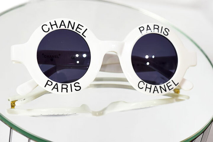 楽天市場】シャネル CHANEL サングラス ラウンドロゴ 丸型 白×黒  