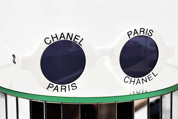 楽天市場】シャネル CHANEL サングラス ラウンドロゴ 丸型 白×黒 