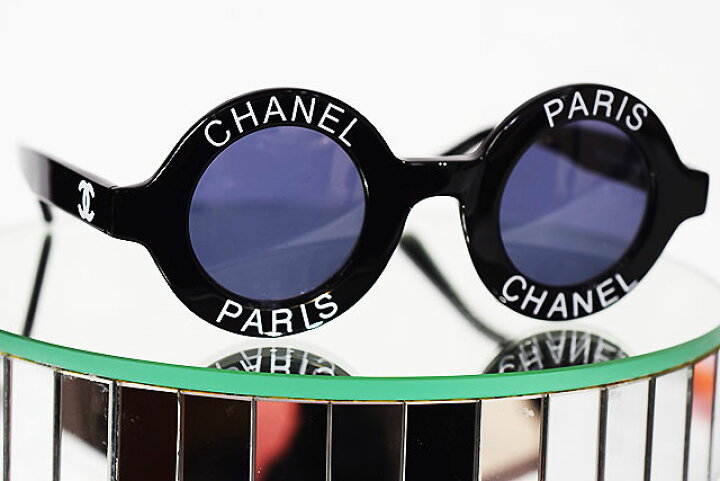楽天市場】シャネル CHANEL サングラス ラウンドロゴ 丸型 黒×白  