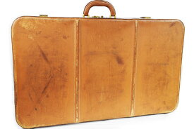 エルメス　HERMES　ヴィンテージ　トランクケース　ナチュラル　ヴァッシュ　レザートランク　G金具　ゴールド金具　旅行トランク　アタッシュケース　本物　革　レア物　イニシャル入り
