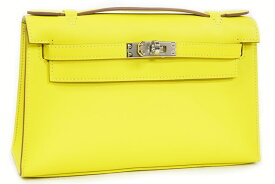 エルメス　HERMES　ポシェットケリー　ライム　Lime　スイフト　S金具　シルバー金具　Z刻印　2021年製造　本物　未使用　ハンドバッグ　箱付き　黄　イエロー　外縫い　ケリー　ポシェット