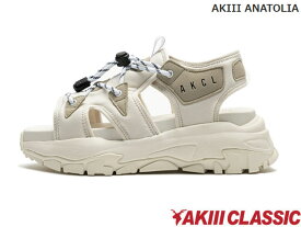 国内正規品 アキクラシック AKIII CLASSIC AKIII ANATOLIA サンダル アナトリア スニーカー WHITE/IVORY ホワイト/アイボリー ダッドシューズ チャンキー 6.5cmヒール高 レディース 厚底 韓国発 AKC-0073 WHI 吉木千沙都 ちぃぽぽ