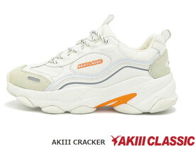 国内正規品 アキクラシック AKIII CLASSIC CRACKER クラッカー スニーカー CREAM/ORANGE クリーム/オレンジ ダッドシューズ チャンキー レディース 5cmヒール 厚底 韓国発 AKC-0042 CRO 吉木千沙都 ちぃぽぽ