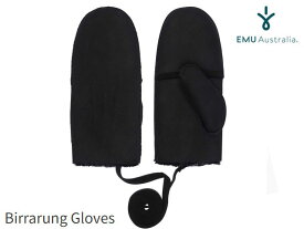 国内正規品 emu australia バーララング グローブ Birrarung Gloves BLACK ブラック 黒 シープスキン ミトン エミューオーストラリア 手袋 天然素材 2WAY ストリング（紐）付 レディース