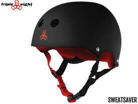 国内正規品 トリプルエイト triple eight T8 SWEATSAVER LINER HELMET スウェットセーバー BLACK RED RUBBER ブラック/レッド ラバー 黒/赤 自転車 スケートボード BMX ピスト ヘルメット キッズ 子供 スノーボード 頭 保護 SKATEBOARD