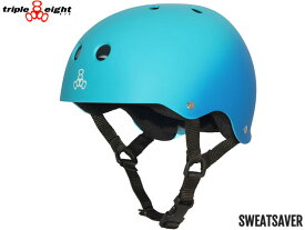 国内正規品 トリプルエイト triple eight T8 SWEATSAVER LINER HELMET スウェットセーバー BLUE FADE RUBBER ブルーフェイド ラバー 青 自転車 スケートボード BMX ピスト ヘルメット キッズ 子供 スノーボード 頭 保護 SKATEBOARD