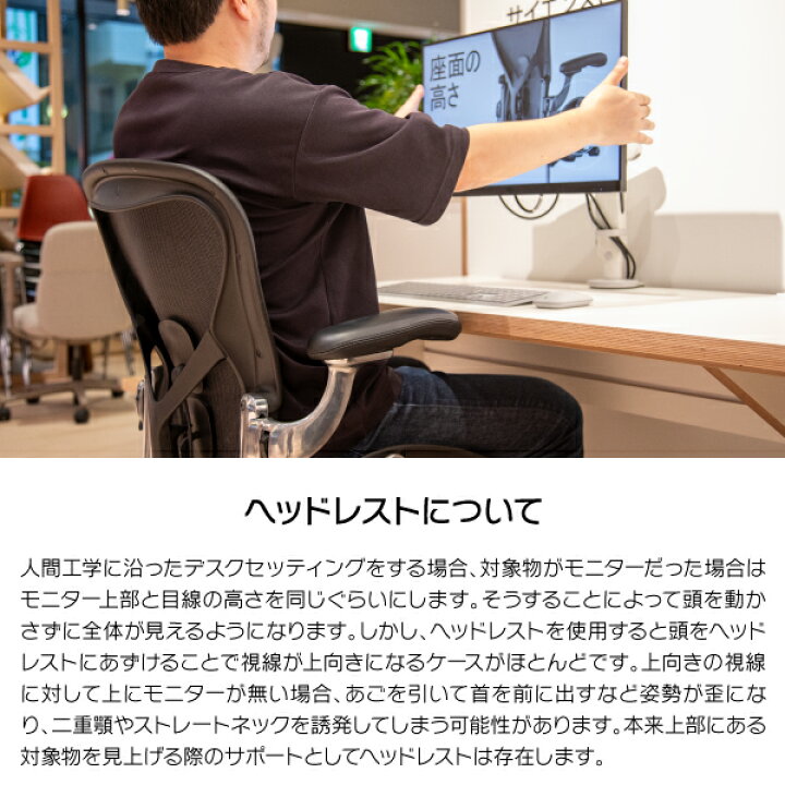 ミネラルカラー アーロンチェア リマスタード用 ヘッドレスト（楽天 