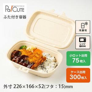 【SBT-パルプヒンジコンテナ L】テイクアウト 容器 おしゃれ 冷凍 使い捨て 弁当箱 レンジ 弁当容器 テイクアウト容器 使い捨て容器 フードパック 蓋付き 業務用 ランチボックス 紙 エコ レン