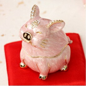 『開運招福』十二支 干支 いのしし（亥）宝石箱 ジュエリーボックスピンク色の干支宝石箱がついに新登場。飾りだけでも、キレイだよ。プレゼントとしても最適！【楽ギフ_包装】【楽ギフ_のし】【楽ギフ_のし宛書】