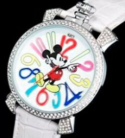 ミッキーファンタジーカラー 時計ミッキー時計誕生77周年！限定2000本。天然ダイヤモンドを2石使用。裏蓋には世界限定を証明するシリアルナンバーを刻印。プレゼントとしては最適！