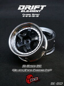 DRIFT ELEMENT SERIES RIMFGloss Black 5Spokes Chrome Lip Chrome Rivets@ htg GgV[Y  5{X|[N OXubNX|[N N[bv N[xbg ItZbgύX\ 1/10X