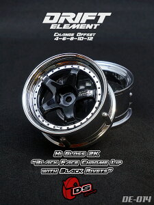 DRIFT ELEMENT SERIES RIMFGloss Black 5Spokes Chrome Lip Black Rivets@ htg GgV[Y  5{X|[N OXubNX|[N N[bv ubNxbg ItZbgύX\ 1/10X