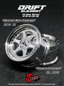 DRIFT ELEMENT SERIES RIM�FChrome 6Spokes Chrome Lip Chrome Rivets�@ �h���t�g �G�������g�V���[�Y ���� 6�{�X�|�[�N �N���[���X�|�[�N �N���[�����b�v �N���[�����x�b�g �I�t�Z�b�g�ύX�\ 1/10�X�P�[�� 2��