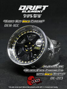 DRIFT ELEMENT SERIES RIMFGloss Black 6Spokes Chrome Lip Gold Rivets@ htg GgV[Y  6{X|[N OXubNX|[N N[bv S[hxbg ItZbgύX\ 1/10X
