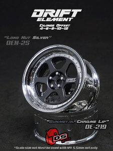 DRIFT ELEMENT SERIES RIMFGunmetal 6Spokes Chrome Lip Chrome Rivets@ htg GgV[Y  6{X|[N K^X|[N N[bv N[xbg ItZbgύX\ 1/10XP[
