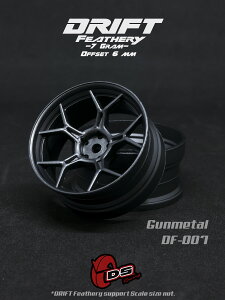 DRIFT FEATHERY RIMF5Y Spokes Gunmetal Offset 6mm@ htg tFU[  5YX|[N K^ ItZbg6mm 1/10XP[ 2 htgWR p[c Wh hW