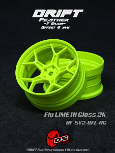 DRIFT FEATHERY RIMF5Y Spokes Flu Lime Hi Gloss 2K Offset 6mm@ htg tFU[  5YX|[N u C nCOX ItZbg6mm 1/10XP[ 2 htgWR p[c Wh h