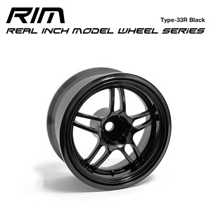 RIM REAL INCH MODEL WHEELS Type-33R Black�i2�{�Z�b�g�j�@ ���A�� �C���` ���f�� �E�B�[�� �^�C�v33R �u���b�N ���W�R�� �z�C�[�� ���W�h�� �h�����W �G�g���[�N�X ETOworks �i2�܂Ń��[����OK�j