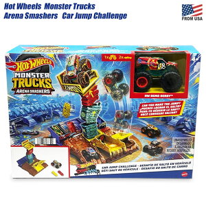 zbgEB[ X^[gbN A[i X}bV[ J[Wv`W@1/64XP[ gCJ[t Mattel Hot Wheels Monster Trucks Arena Smashers Car Jump Challenge HNB94
