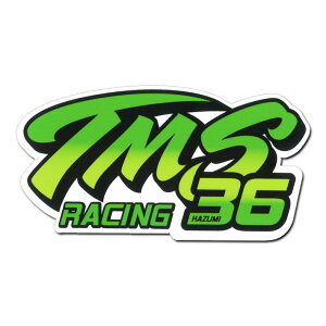 TMS[VO XebJ[ zCgfBA O[ aȃf @TMS Racing Sticker 36 white media Green Kazumi Takahashi Model