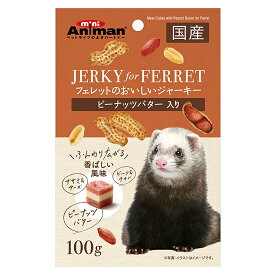 ★sale★賞味期限24年8月『 フェレットのおいしいジャーキー 100g ピーナッツバター入り 』 (株)ドギーマンハヤシ おやつ