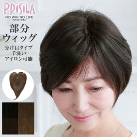 部分ウィッグ 白髪隠し ヘアピース ミディアム 自然 レディース プリシラ 耐熱白髪かくしウィッグ(分け目タイプ) ST-005 白髪隠しウィッグ つむじ 前髪 白髪カバー ミセス シニア PRISILA ウィッグ エクステ ワンタッチ バレない 医療用 黒髪