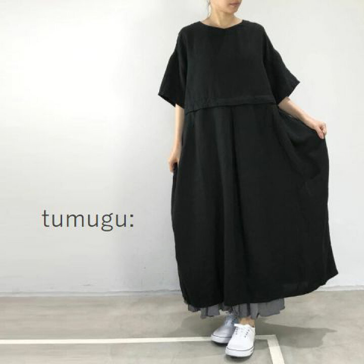 楽天市場 Tumugu ツムグ ソリトリネンコクーン ワンピースmade In Japantb ｓｃａｍｐ ｃｌｏｔｈｉｎｇ