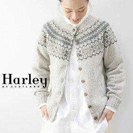 【 Harley of Scotland 10％OFFクーポン】月末月初♪ 毎月恒例 4/3(wed)9:59まで　　Harley of Scotland （ハーレーオブスコットランド）Fair Isle Crew Neck Cardigan l4999-3hb【 北海道も送料無料 】