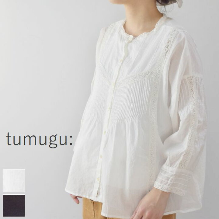 楽天市場】tumugu(ツムグ)カディコットン2way ブラウス 2colormade in 