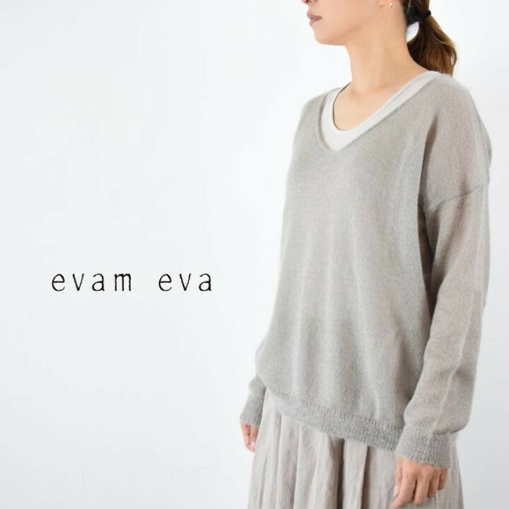 楽天市場】【動画あり】 evam eva(エヴァムエヴァ)mohair silk v neck 