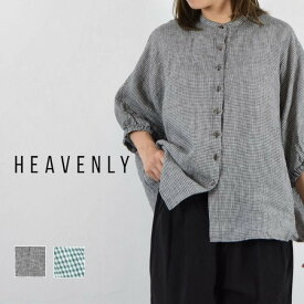 【 HEAVENLY 月末月初10％OFFクーポン!!毎月恒例】5/28(tue)14:00～ 6/2(sun)13:59まで　HEAVENLY(ヘブンリー)Linen Gingham Dolman Shirt 2color2425072