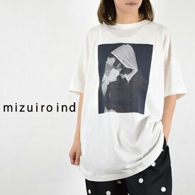 【 mizuiro ind 全品ポイント10倍】＆エントリーで最大P47倍!!お買い物マラソン♪4/24(wed)20:00～4/27(sat)9:59まで　　mizuiro ind (ミズイロインド)printed T-shirtmade in japan2-210056