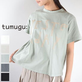 【 tumugu 10％OFFクーポン】月末月初♪ 毎月恒例 4/3(wed)9:59まで　tumugu(ツムグ)ラフィ天竺 プリント T 5colormade in japantc24105【 北海道も送料無料 】