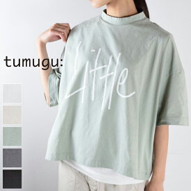 【 tumugu 全品10%OFFクーポン】4/19(fri)15：00～4/24(wed)19:59まで　　tumugu(ツムグ)ラフィ天竺 プリント T 5colormade in japantc24106【 北海道も送料無料 】