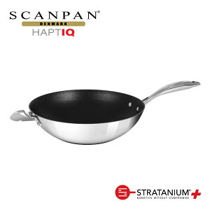�y���[�J�[�����z�X�L�����p�� HaptIQ�V���[�Y 32cm �E�H�b�N ���ؓ� Wok �[�^�t���C�p�� ���ɔz�� �I�[�u������ �m���X�e�B�b�N ���S�ȃt���C�p�� �t�b�f���H SCANPAN �f���}�[�N STRATANIUM+