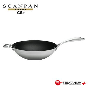 �y���[�J�[�����z�X�L�����p�� CS+�V���[�Y 32cm �E�H�b�N ���ؓ� Wok �[�^�t���C�p�� ���ɔz�� �I�[�u������ �m���X�e�B�b�N ���S�ȃt���C�p�� �t�b�f���H SCANPAN �f���}�[�N STRATANIUM+