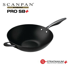 �y���[�J�[�����z�X�L�����p�� Pro SB+�V���[�Y 32cm �E�H�b�N ���ؓ� Wok �[�^�t���C�p�� ���ɔz�� �I�[�u������ �m���X�e�B�b�N ���S�ȃt���C�p�� �t�b�f���H SCANPAN �f���}�[�N STRATANIUM+