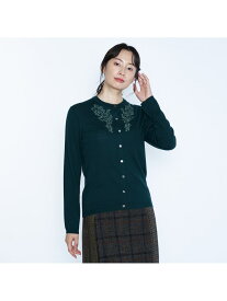 【SALE／50%OFF】エンブロイダリーニットカーディガン SCAPA スキャパ トップス ニット グレー グリーン パープル【RBA_E】【送料無料】[Rakuten Fashion]
