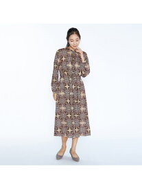 【SALE／31%OFF】スクエアサラサワンピース SCAPA スキャパ ワンピース・ドレス ドレス ピンク グリーン【RBA_E】【送料無料】[Rakuten Fashion]