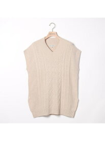 【SALE／44%OFF】【WEB限定】ウールケーブルニットベスト SCAPA スキャパ トップス ニット グレー ホワイト【RBA_E】【送料無料】[Rakuten Fashion]