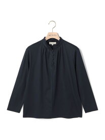 【WEB先行販売】 スムースレイ衿付きカットソー SCAPA スキャパ トップス カットソー・Tシャツ ネイビー【送料無料】[Rakuten Fashion]