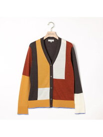 【SALE／69%OFF】ウールブロックニットカーディガン SCAPA スキャパ トップス ニット グリーン ブラウン【RBA_E】【送料無料】[Rakuten Fashion]