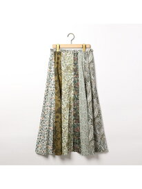 リバティプリントパッチワークスカート SCAPA スキャパ スカート ロング・マキシスカート グリーン【送料無料】[Rakuten Fashion]