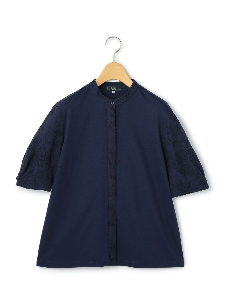 【SALE／51%OFF】【Lサイズ】アブストラクトエンブロイダリーカットソーKEITHキーストップスカットソー・Tシャツホワイトピンクネイビー【RBA_E】【送料無料】[RakutenFashion]