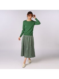 【SALE／63%OFF】ジオメトリックビンダスカート SCAPA スキャパ スカート ロング・マキシスカート グリーン レッド【RBA_E】【送料無料】[Rakuten Fashion]