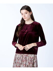 ストレッチベロアカットソー SCAPA スキャパ トップス カットソー・Tシャツ ベージュ ネイビー レッド【送料無料】[Rakuten Fashion]