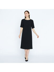 バックサテンワンピース SCAPA スキャパ ワンピース・ドレス ドレス ブラック【送料無料】[Rakuten Fashion]